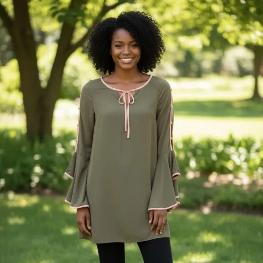 Hayden NWT Elegant Olive Green Women's Tunic Top